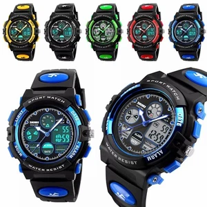 Kids Boys Sport LED Digital Watch Alarm Date MultiFunction Wristwatch Stopwatch - Picture 1 of 21