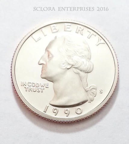 1990 S WASHINGTON *PROOF* QUARTER  **FREE SHIPPING** Cover