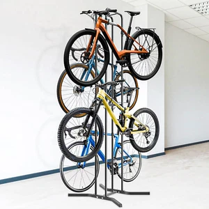 4-Legged Bike Rack Heavy-Duty Floor Stand Adjustable Height & Angle Hooks for 4 - Picture 1 of 12