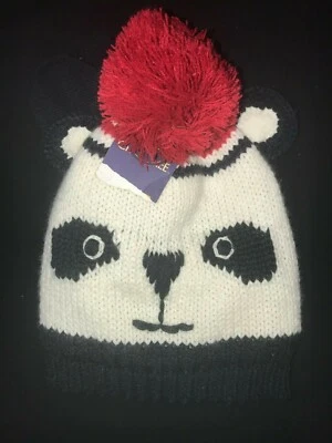 niños o niñas NUEVO NUEVO CON ETIQUETAS talla 2T a 5T PANDA TEJIDO INVIERNO SOMBRERO MANOPLAS A JUEGO guante Foto 1 de 2