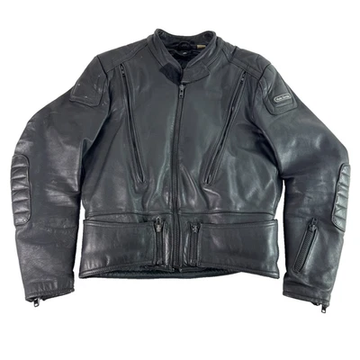 Vintage First Gear Hein Gericke Leather Moto Jacket Thermo Liner Black Size 44 - Image 1 of 4