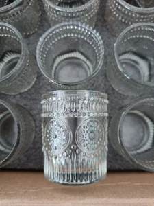 Circle Tea Light Candle Holders Clear Glass Design Stylish Decor set 24 - Picture 1 of 9