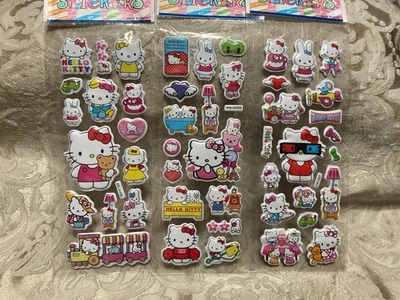 Retro Vintage Look Hello Kitty Cartoon 3D Puffy Stickers 3 sets (#4) - Image 1 of 3
