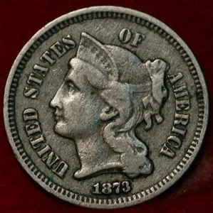 1873 Open 3 Philadelphia Mint Three Cent Coin - Picture 1 of 2