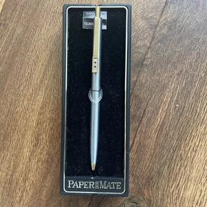VINTAGE PAPERMATE PROFILE G/PLATED DOUBLE HEART BALLPOINT PEN MADE USA + BOX - Picture 1 of 4
