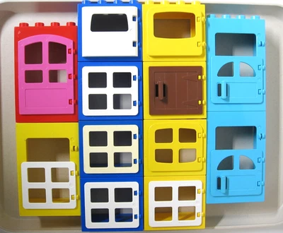 Lego Duplo Windows & Doors 12 Frames + 12 Windows - Set #2 - Image 1 of 3