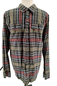 Oakley Men's Green Black Plaid Long Sleeve Flannel Button Shirt Size L Pockets - Picture 1 of 10