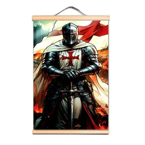 Tempelritter Poster Drucke Kreuzfahrer Flagge Banner Wohndeko Rollmalerei - Bild 1 von 6