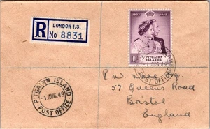 1949 British Pitcairn Island Registered Cover to Bristol England - Picture 1 of 2