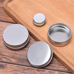 5Pcs Aluminum Mini Round Tin Metal Container Bottles Storage Jar Screw Lids dn - Picture 1 of 18