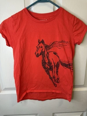 Carhartt Girls' Short-Sleeve Graphic T-Shirt Bittersweet Red Horse Girl Size M - Image 1 of 4