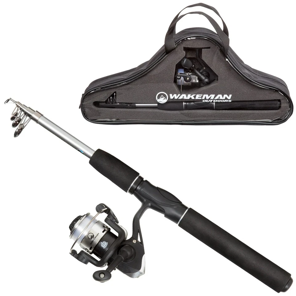 Wakeman Ultra Series Telescopic Spinning Rod Reel Combo Black