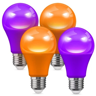 Halloween Naranja Púrpura Bombillas LED Exterior [Paquete de 4], 9W (equivalente a 60W)... Foto 1 de 4