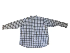 Poncho Men’s Plaid Long Sleeve Button Up Magnetic Pockets Shirt Size 3XL - Picture 1 of 5