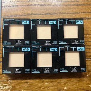 New Maybelline Fit Me Matte Poreless 120 Classic Ivory Powder Compact Lot Of Six - Picture 1 of 3