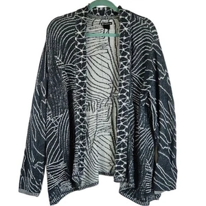 Chris Triola Gray Cardigan Sz S Open Front Oversized Drapey Lagenlook Artsy - Picture 1 of 8