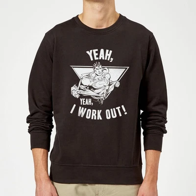 DC Comics Superman I Work Out Sweatshirt - Black - Image 1 of 3