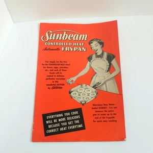 Vintage 1953 Sunbeam Controlled Heat Automatic Frypan Recipe Instruction Booklet - Picture 1 of 5
