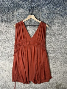 Free People Dress Womens Medium Sleeveless Mini Boho Ruched Waist Summer Casual - Picture 1 of 10