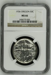 1936 Classic Commemorative Oregon Trail Memorial NGC MS-66 CAC OREGON TRAIL - Picture 1 of 2