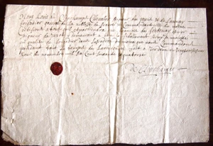 1674 autographe de L de Clinchamps brigadier Général de la noblesse de France - Imagen 1 de 4