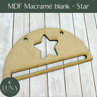 Macrame MDF hanger, star cut out wooden shape for crafts, nursery decoration