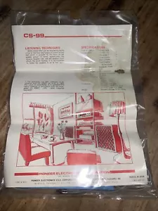 Sistema de Altavoces Pioneer de Colección CS-99 Guía de Operación Manual TAL CUAL - Imagen 1 de 6