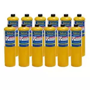 12 x Salvus Map HTi Mapp Gas Bottle for Blowtorch Plumbers Soldering - Picture 1 of 8
