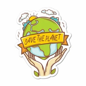 Save The Planet Sticker Decal Reuse Recycle Environment Eco Friendly Funny - Picture 1 of 5