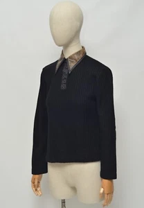 FENDI Luxury Vintage Wmns Black Wool Knitted Jumper Sweater Size44 Made in Italy - Picture 1 of 14