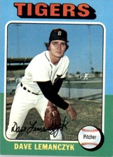 1975 Topps Baseball Dave Lemanczyk (B) RC Detroit Tigers #571