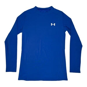 Under Armour Heatgear Boys Shirt YLG Youth Large Blue Base Layer - Picture 1 of 6