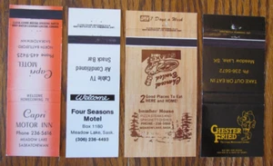 MEADOW LAKE, SASKATCHEWAN MATCHBOOK COVERS: LOT OF 4 EMPTY MATCHCOVERS -D - Picture 1 of 1