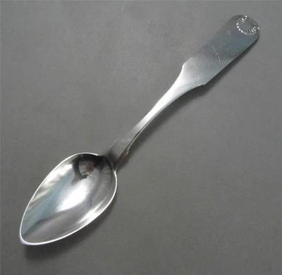 Coin Silver Fiddle & Shell Tablespoon Downing & Woodward NJ NY - Image 1 of 4