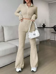 Cozy zip-up lounge set for women - Picture 1 of 30