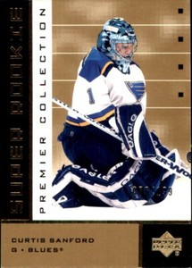 2002-03 UD Premier Collection GOLD #67B Curtis Sanford SERIAL #76/199 ST. LOUIS