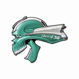CHEVY BEL AIR CLASSIC CAR SKULL CLASS OF '56 HEAVY DUTY USA MADE METAL ADV SIGN - Picture 1 of 1