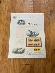 Estampillas conmemorativas estadounidenses de carreras de caballos de colección, 1974 - Imagen 1 de 1