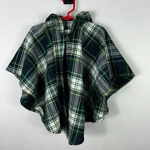 O'Neil Of Dublin Plaid Hooded Poncho Cape Kids XS Wool Blend Tartan Heritage - Picture 1 of 6