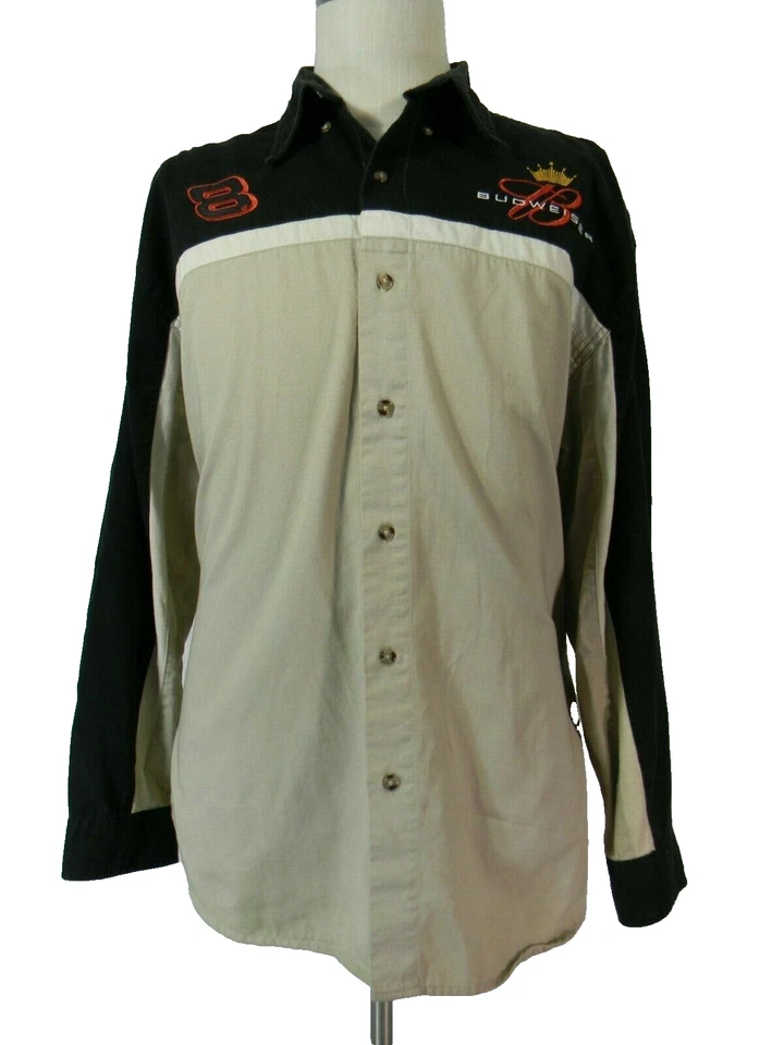 Dale Earnhardt JR. Camisa Hombre XL Extra Grande Manga Larga Tostada Negra NASCAR Foto 1 de 4