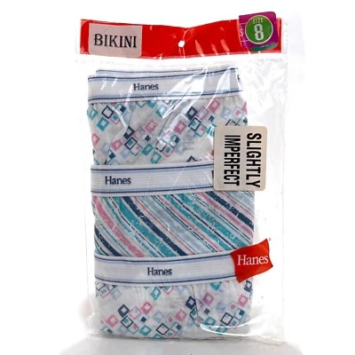 De Colección Hanes Her Way Niñas Talla 8 Bikini Paquete de 3 Pr Ropa Interior 2002 Nuevo Antiguo Stock Foto 1 de 2