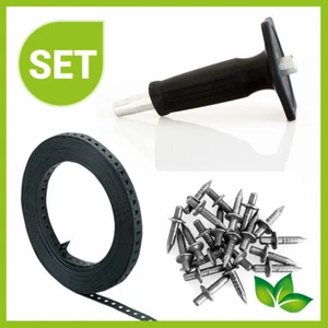 Fixpin Lochband kunststoffummantelt Setzeisen Set Betonnägel 200x Fixpin 10m - Bild 1 von 7