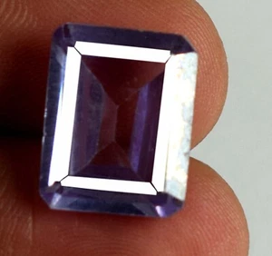 13.25 CT Émeraude Coupe Violet Spinelle Taille Bague Gemme Naturel Certifié - Picture 1 of 6
