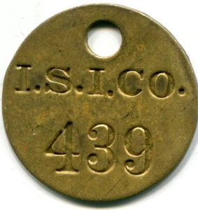 Inland Steel Industries Co. Vintage Brass Time Check 35mm - Picture 1 of 3