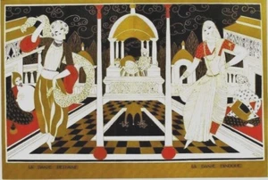 Original vintage print PERSIAN & HINDI PALACE DANCE c.1920 Benito - Picture 1 of 1