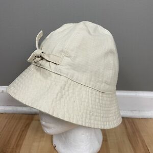 GAP Kids Toddler Bucket Hat Cotton Khaki 100% Cotton Size S/M Lined Tie Beige