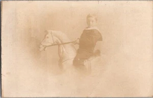RPPC Child Riding Rocking Horse Vintage Postcard KC18 - Picture 1 of 2