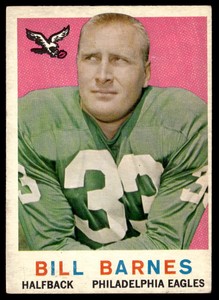 1959 Topps #25 Bill Barnes   Football Philadelphia Eagles