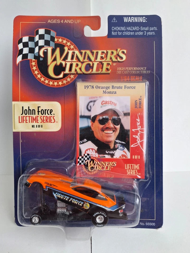 John Force NHRA Winner's Circle Diecast Nascar Funny Car 1978 Orange Brute Force - Image 1 of 2
