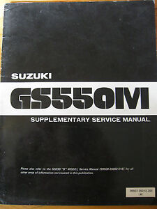 198 SUZUKI GS550M "Z" modelOEM SUPPLEMENTARY SERVICE MANUAL FREESHIPUS/CANADA   